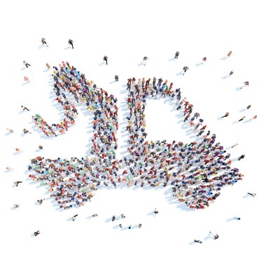 İnsanlar bir kamyon şeklinde.