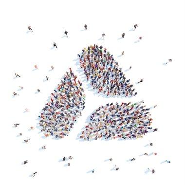 İnsanlar bir soyut sembolü iş şeklinde.