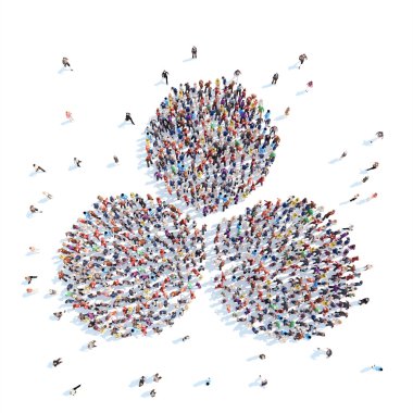 İnsanlar soyut bir simge şeklinde.