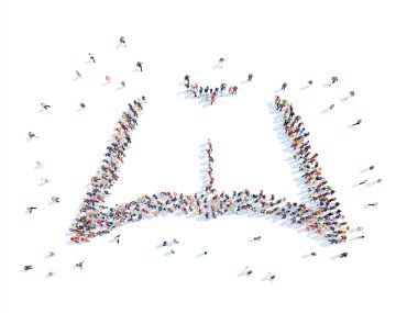 İnsanlar bir kitap şeklinde.