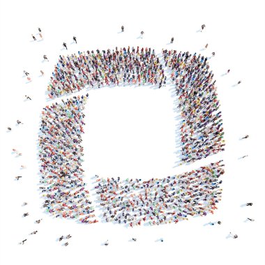 İnsanlar bir soyut sembolü iş şeklinde.