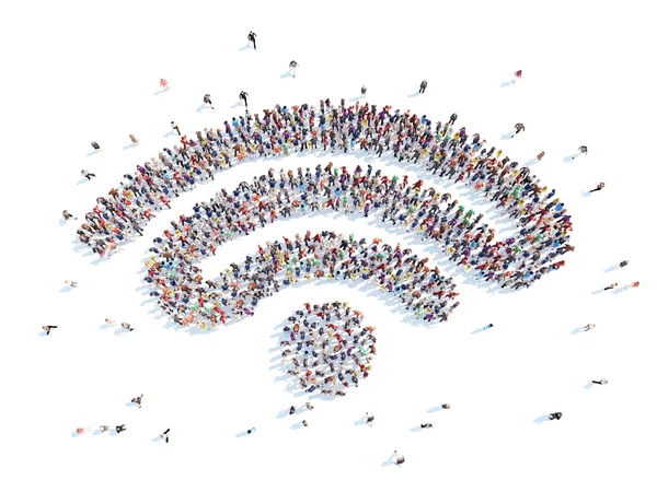 Lidé v podobě znamení Wi-fi. — Stock fotografie