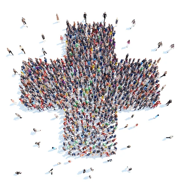 Ludzie w formie krzyża medyczne. — Zdjęcie stockowe