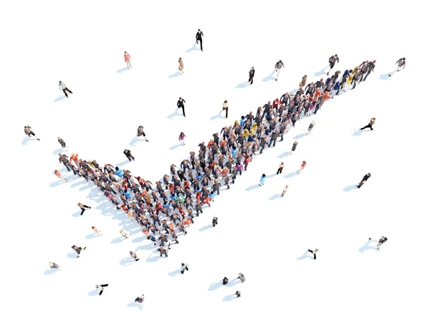 İnsanlar bir chek işareti şeklinde.