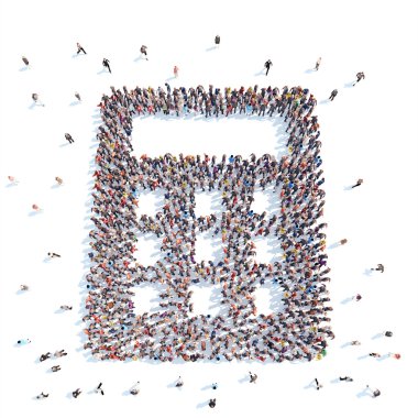 İnsanlar bir hesap makinesi şeklinde.