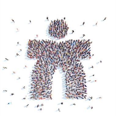 İnsanlar adam şeklinde.