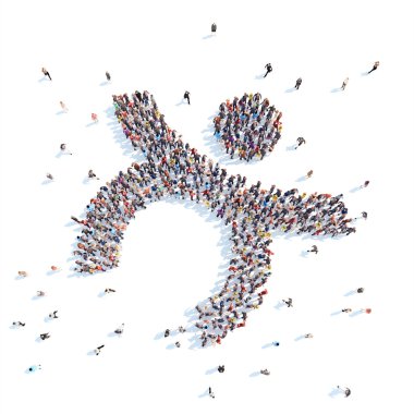 İnsanlar adam şeklinde.