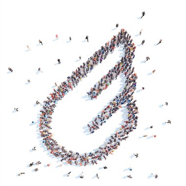 İnsanlar bir kanat şeklinde.