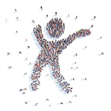 İnsanlar adam şeklinde.