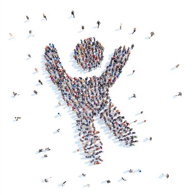 İnsanlar adam şeklinde.