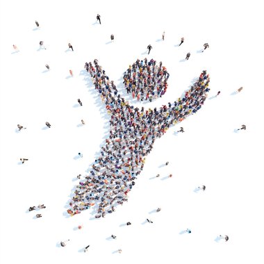 İnsanlar adam şeklinde.