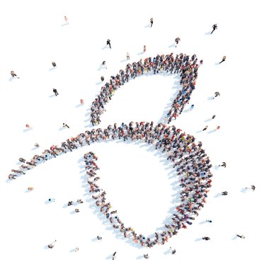 İnsanlar bir soyut sembolü iş şeklinde.