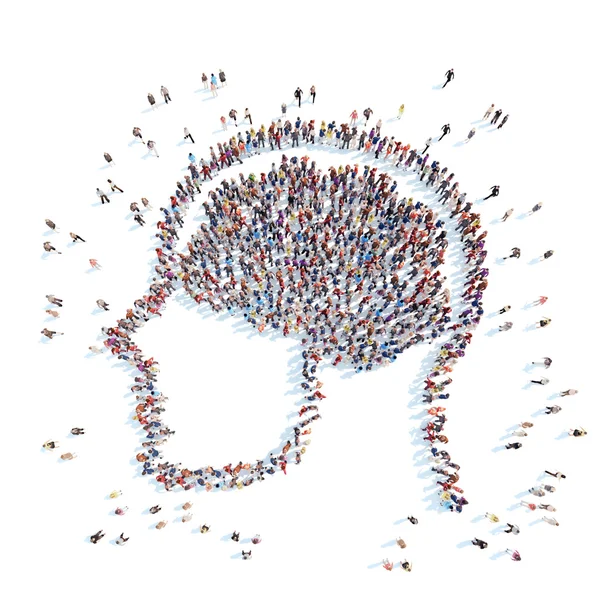 İnsanlar bir kafa şeklinde.