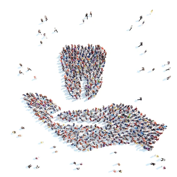 Bir diş ile palmiye.