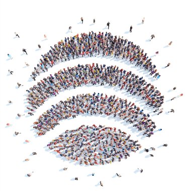 İnsanlar soyut bir simge şeklinde.