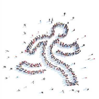 İnsanlar adam şeklinde.