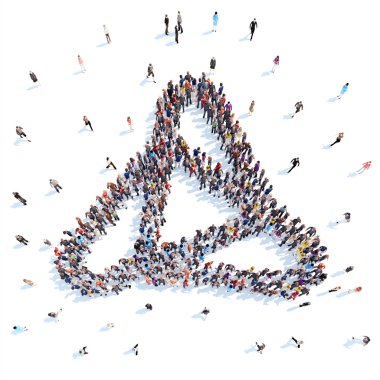 İnsanlar soyut bir simge şeklinde.