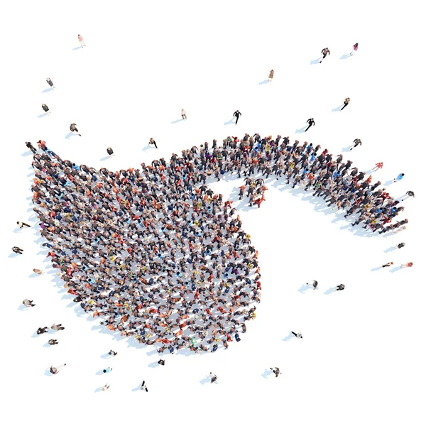 People in the form of a bird. — Stock Photo, Image