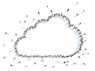 İnsanlar bulutlar şeklinde.