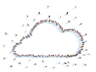 İnsanlar bulutlar şeklinde.