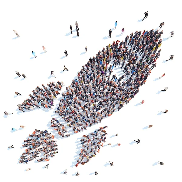 İnsanlar bir roket şeklinde.