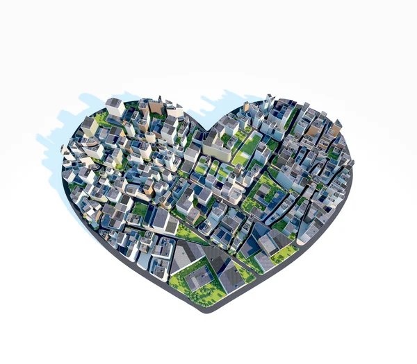 Herz-Stadt-Liebe — Stockfoto