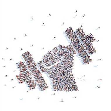 İnsanlar ellerini dumbbells ile şeklinde.