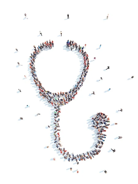 İnsanlar bir stetoskop şeklinde.