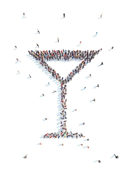 Personas en forma de vaso con martini . — Foto de Stock