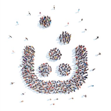 İnsanlar bir soyut sembolü iş şeklinde.