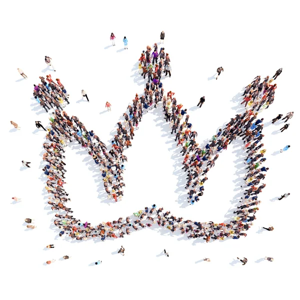 People in the shape of a crown. — Stock Photo, Image