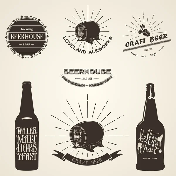 Емблема Vintage пива — стоковий вектор