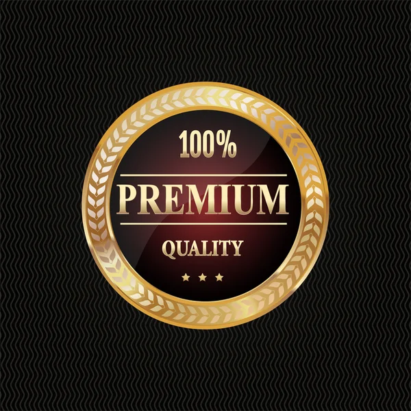 Etiqueta dorada calidad premium — Vector de stock