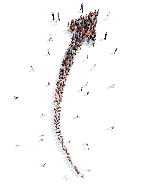 Människor i form av pilar. — Stockfoto