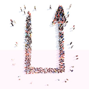 insanlar oklar şeklinde.