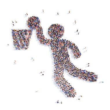 insanlar bir basketbol oyuncusu şeklinde.