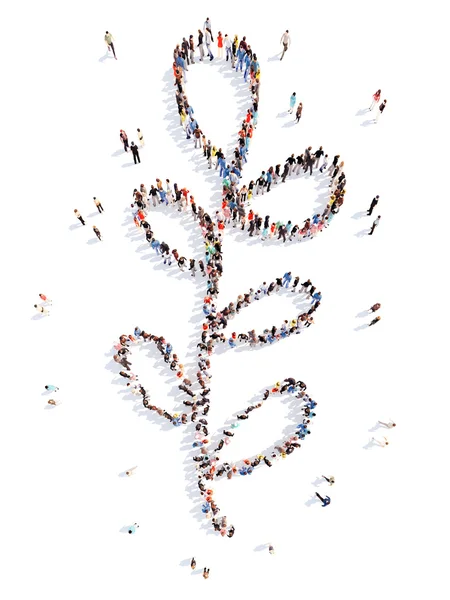 People in the form of a leaf . — Stock Photo, Image