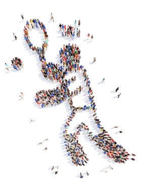 insanlar bir adam spor şeklinde.