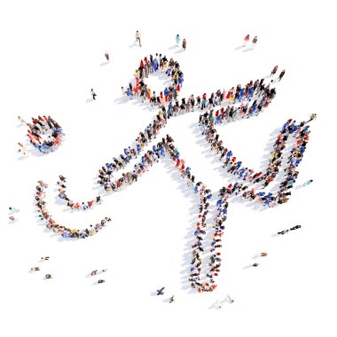 insanlar bir adam spor şeklinde.