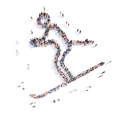 insanlar bir adam spor şeklinde.