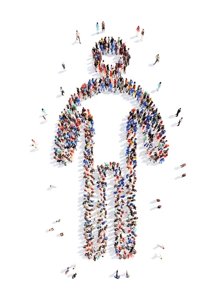 İnsanlar bir adam şeklinde.