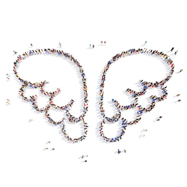 People in the form of wings. — Stock Photo, Image