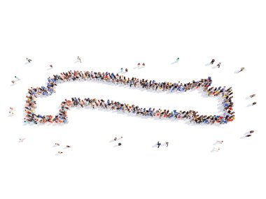 insanlar şeritler şeklinde.