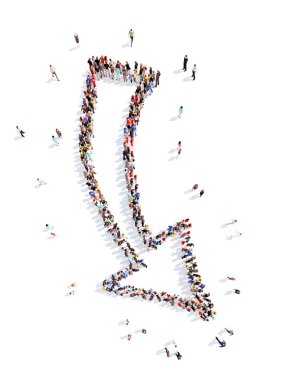 insanlar oklar şeklinde.