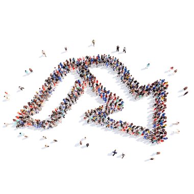 insanlar oklar şeklinde.