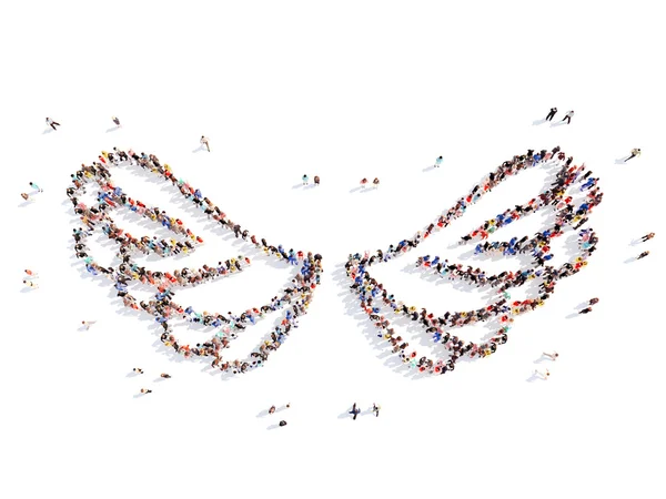 People in the form of wings. — Stock Photo, Image