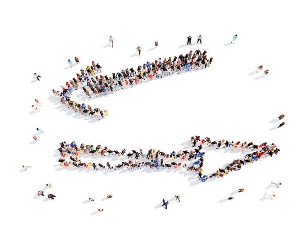 Las personas en forma de flechas . — Foto de Stock