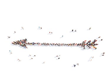 insanlar oklar şeklinde.