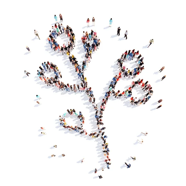 People in the shape of a flower, and ecology. — Stock Photo, Image