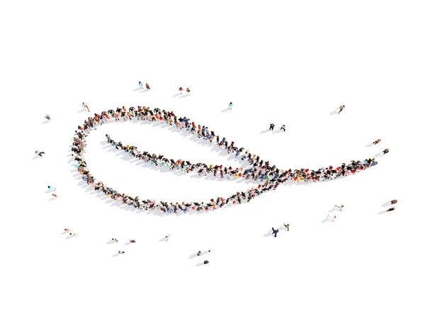 Pessoas sob a forma de elementos caligráficos — Fotografia de Stock